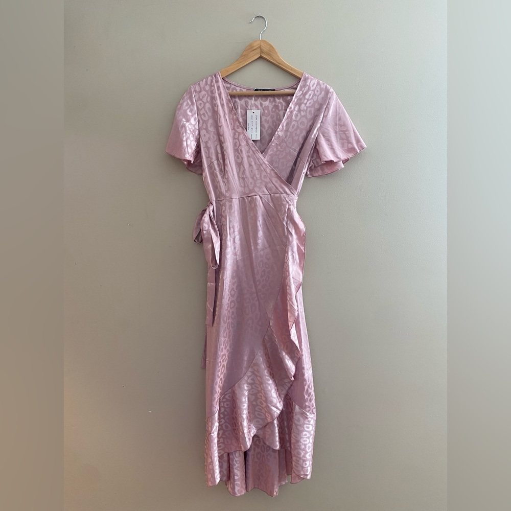 Animal print wrap dress